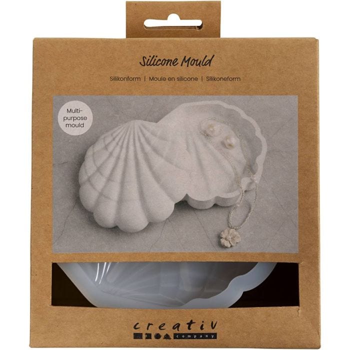 Siliconen vormen, Mossel, H: 3 cm, L: 13,2 cm, B: 13,3 cm, 1 stuk