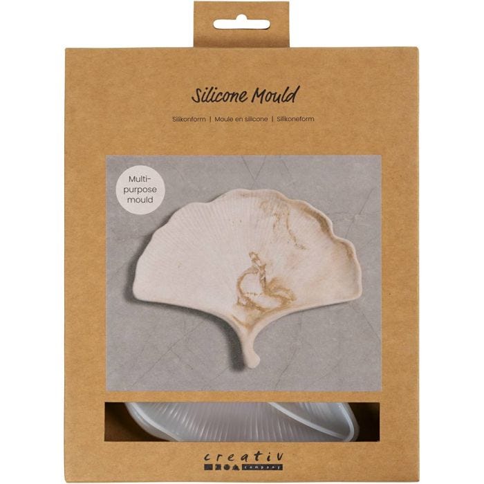 Siliconen vormen, Gingko-blad, H: 1,5 cm, L: 18,5 cm, B: 14,8 cm, 1 stuk