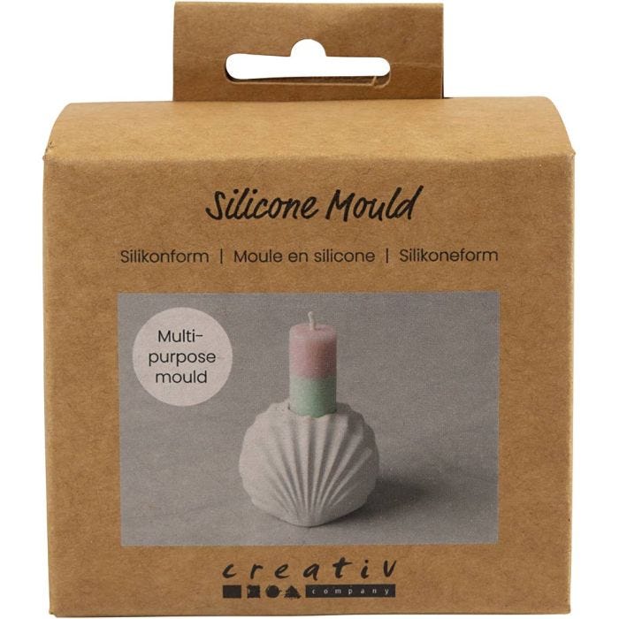 Siliconen vormen, Schelpen kandelaar, H: 5,5 cm, L: 6,8 cm, B: 5,5 cm, 1 stuk