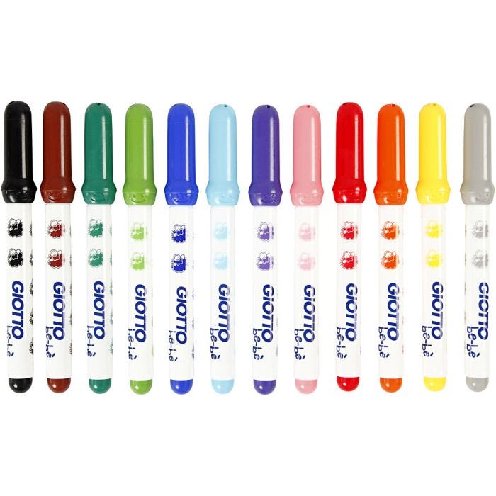 Stiften, d 5 mm, lijndikte 1-3 mm, diverse kleuren, 12 stuk/ 1 doos