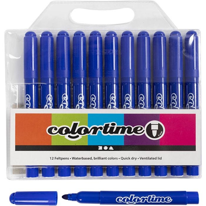 Colortime stiften, lijndikte 5 mm, blauw, 12 stuk/ 1 doos