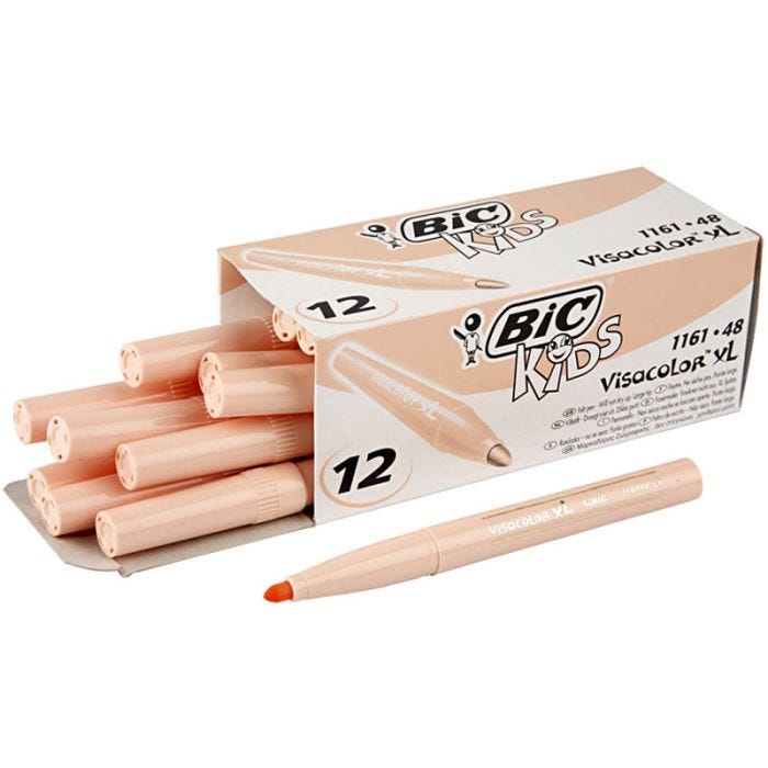 BIC Visa Color Kleurstiften, lijndikte 3 mm, licht beige, 12 stuk/ 1 doos
