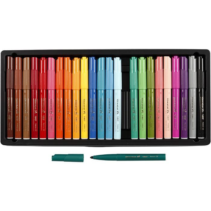 BIC Visa Color Kleurstiften, lijndikte 3 mm, diverse kleuren, 24 stuk/ 1 doos