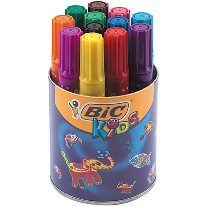 BIC Decoralo Jumbo Markers, lijndikte 4 mm, diverse kleuren, 12 stuk/ 1 Doosje