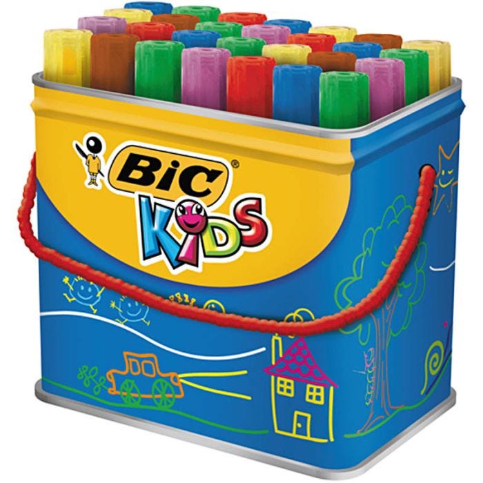BIC Decoralo Jumbo Markers, lijndikte 4 mm, diverse kleuren, 30 stuk/ 1 Doosje