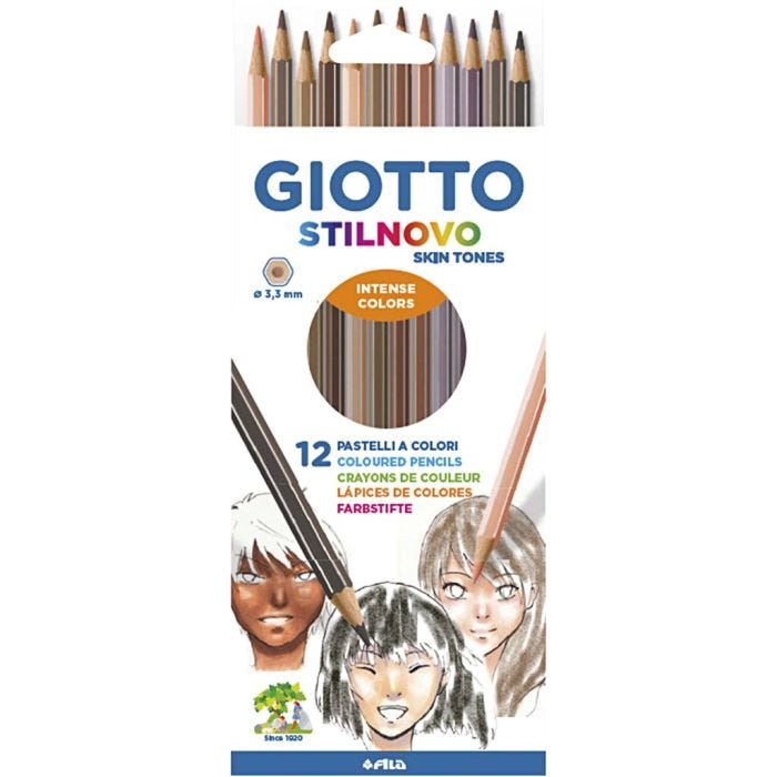 GIOTTO Stilnovo kleurpotloden, d 6,8 mm, lijndikte 3,3 mm, skin colours, 12 stuk/ 1 doos