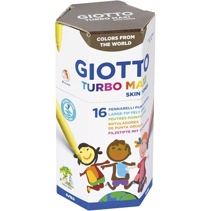 GIOTTO Turbo Maxi Markers, d 5 mm, beige tinten, 16 stuk/ 1 doos