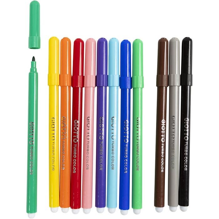 GIOTTO-markers, lijndikte 2,8 mm, diverse kleuren, 12 stuk/ 1 doos