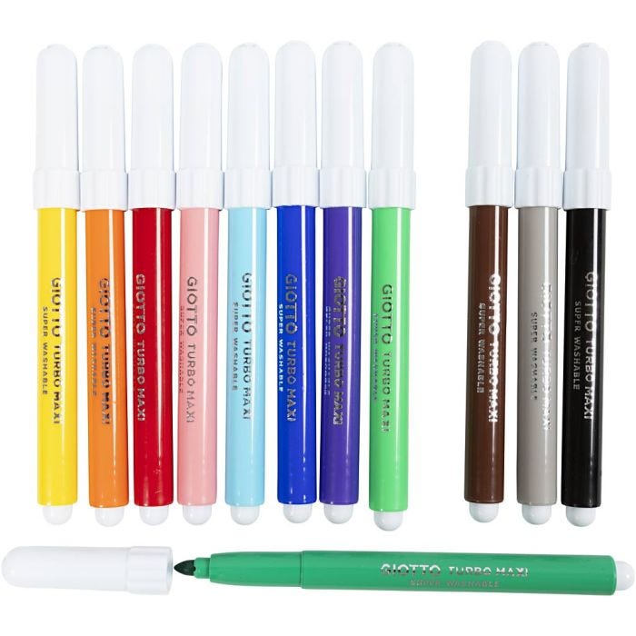 GIOTTO-markers, lijndikte 5 mm, diverse kleuren, 12 stuk/ 1 doos