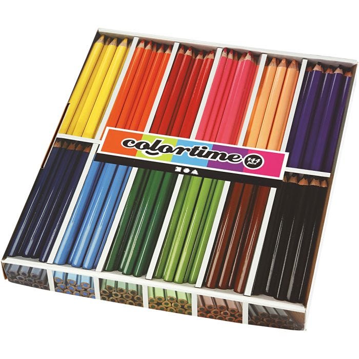 Kleurpotloden, L: 17,45 cm, vulling 5 mm, JUMBO, diverse kleuren, 12x12stuk/ 1 doos