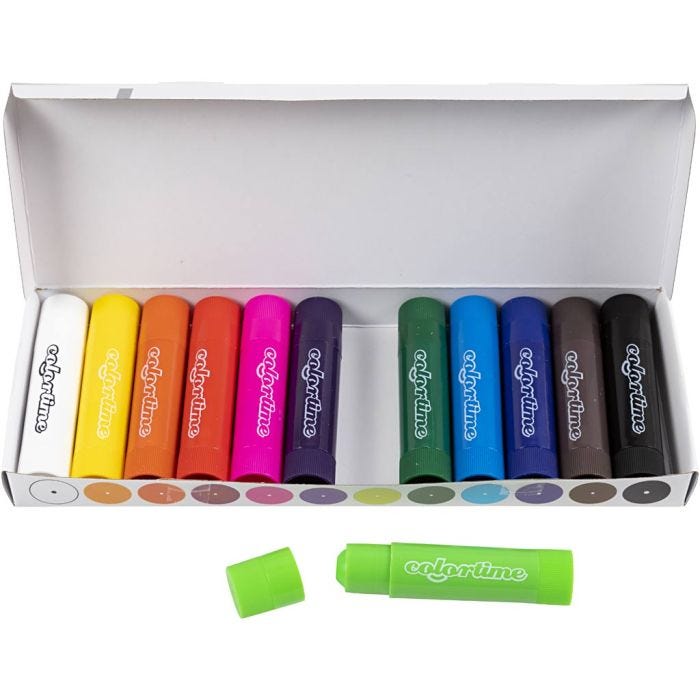 Soft Color Stick, L: 8 cm, diverse kleuren, 6,5 gr, 120stuk/ 1 doos