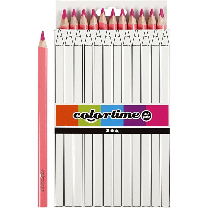 Kleurpotloden, L: 17,45 cm, vulling 5 mm, JUMBO, roze, 12 stuk/ 1 doos