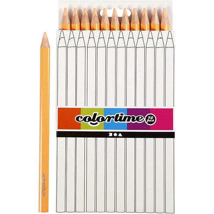 Kleurpotloden, L: 17,45 cm, vulling 5 mm, JUMBO, licht beige, 12 stuk/ 1 doos