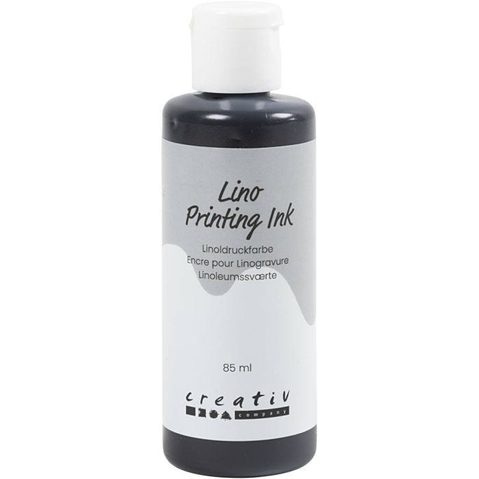 Linoleum Verf, zwart, 85 ml/ 1 fles