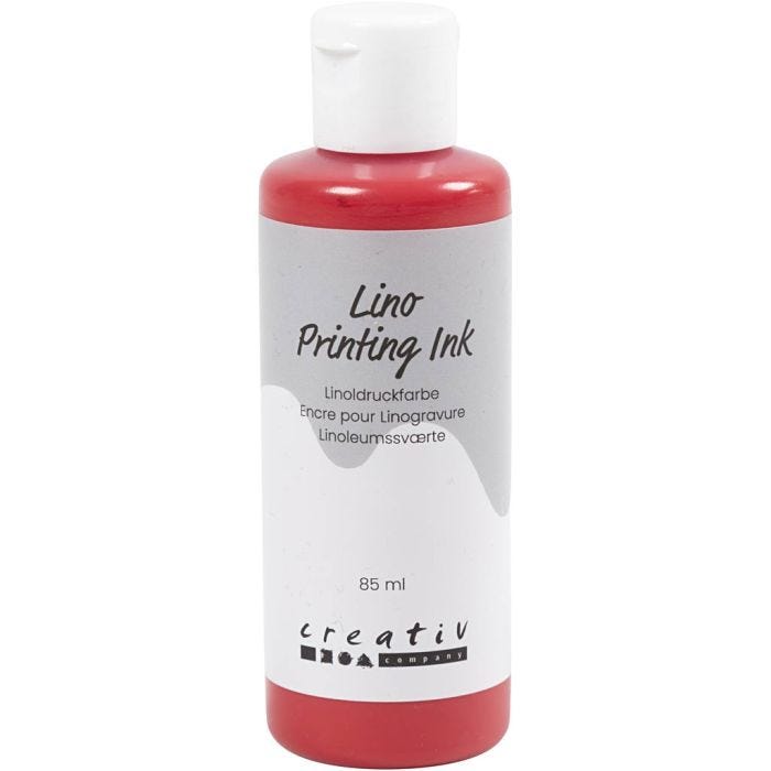 Linoleum Verf, rood, 85 ml/ 1 fles