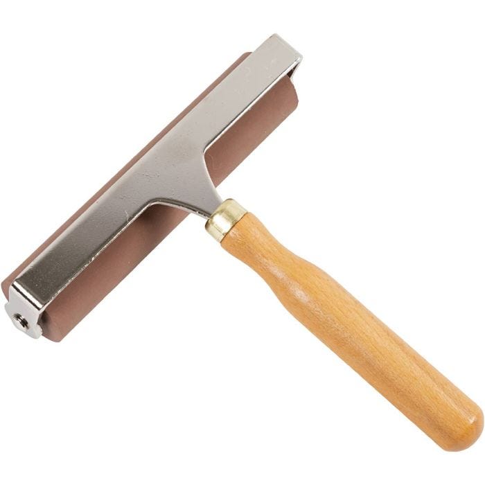 Rubberen roller/linoleumroller, B: 14,70 cm, d 3 cm, 1 stuk