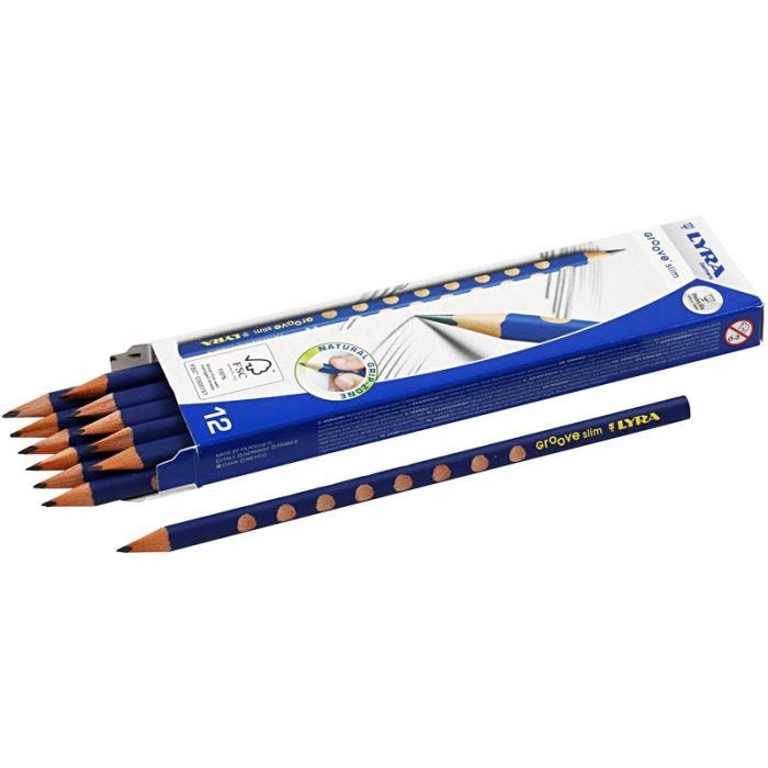 Groove Grafiet Potloden, d 7,2 mm, HB, vulling 3,3 mm, 12 stuk/ 1 doos