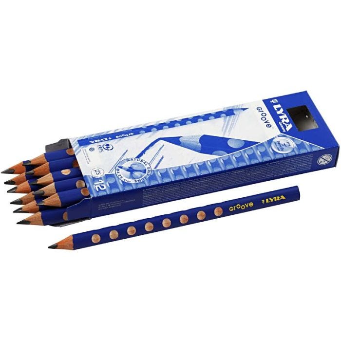 Groove Grafiet Potloden, d 10 mm, B, vulling 4,25 mm, 12 stuk/ 1 doos