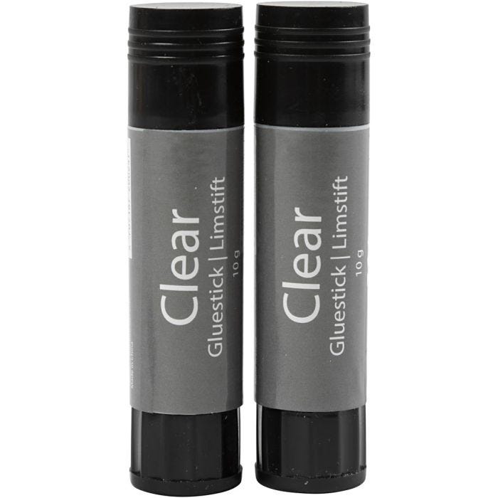 Transparante Lijmstift, rond, 10 gr, 2 stuk/ 1 doos