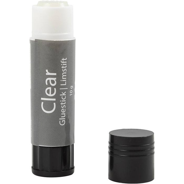 Transparante Lijmstift, rond, 10 gr, 1 stuk