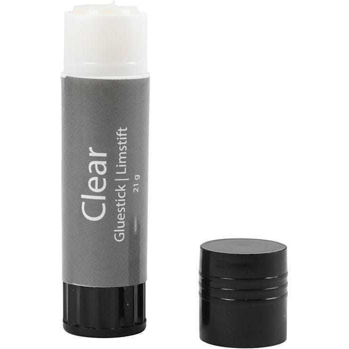 Transparante Lijmstift, rond, 21 gr, 1 stuk