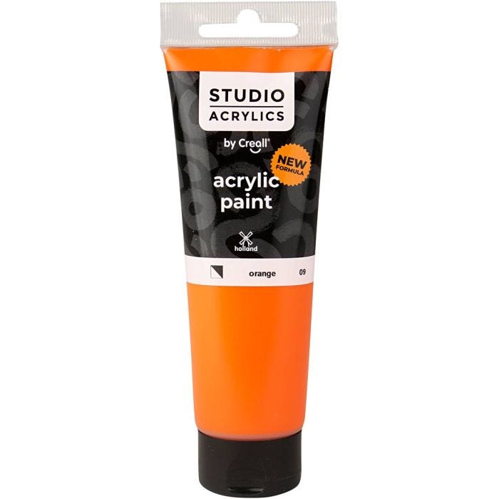 Creall Studio Acrylverf, semi-dekkend, orange (09), 120 ml/ 1 fles