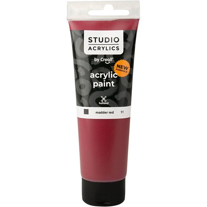 Creall Studio Acrylverf, dekkend, madder red (11), 120 ml/ 1 fles