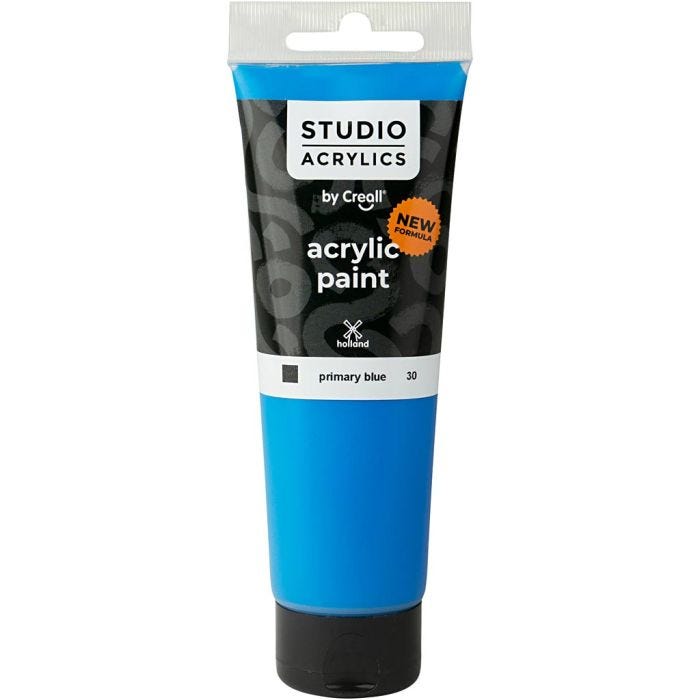 Creall Studio Acrylverf, dekkend, primary blue (30), 120 ml/ 1 fles