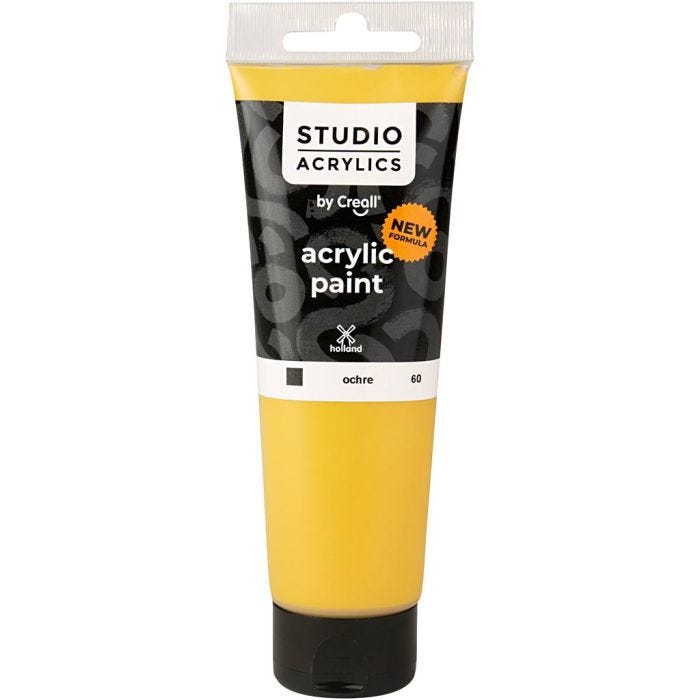 Creall Studio Acrylverf, dekkend, ochre (60), 120 ml/ 1 fles