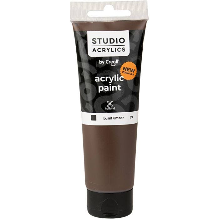 Creall Studio Acrylverf, dekkend, burnt umber (69), 120 ml/ 1 fles