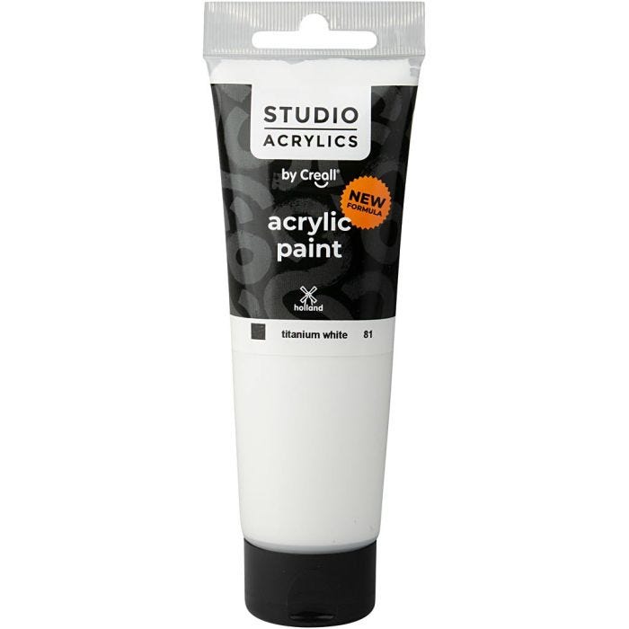 Creall Studio Acrylverf, dekkend, white (81), 120 ml/ 1 fles