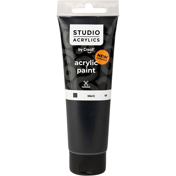 Creall Studio Acrylverf, dekkend, black (99), 120 ml/ 1 fles