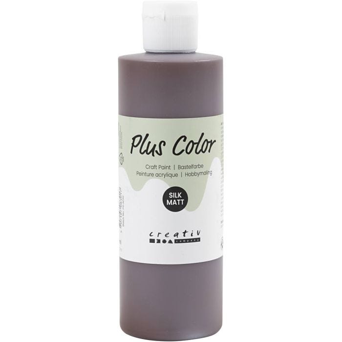 Plus Color Acrylverf, chocolate, 250 ml/ 1 fles