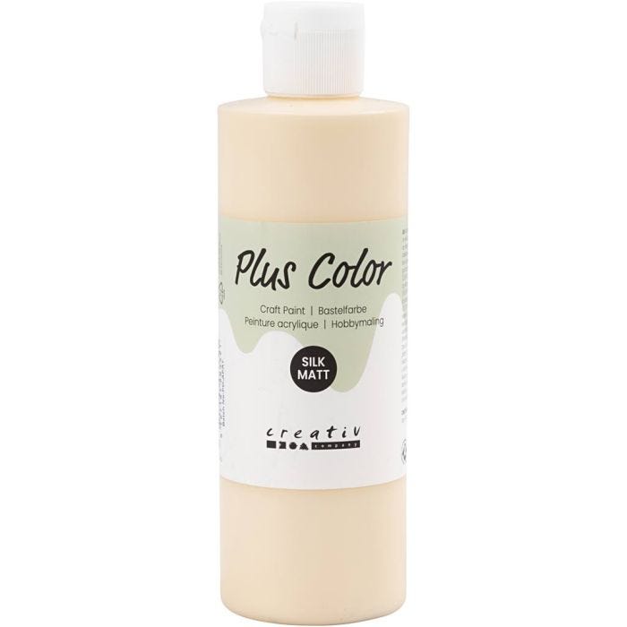 Plus Color Acrylverf, licht beige, 250 ml/ 1 fles