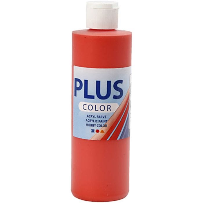 Plus Color Acrylverf, brilliant red, 250 ml/ 1 fles