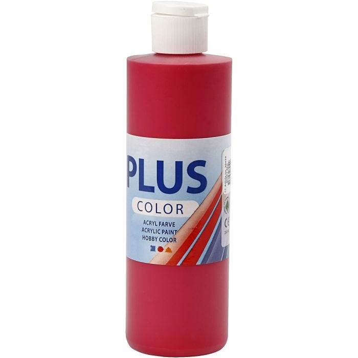 Plus Color Acrylverf, berry red, 250 ml/ 1 fles