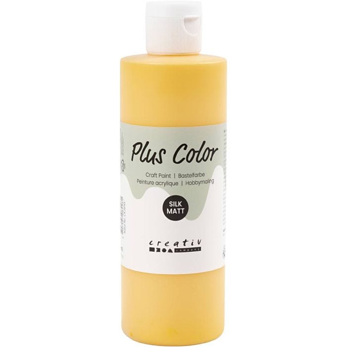 Plus Color Acrylverf, yellow sun, 250 ml/ 1 fles