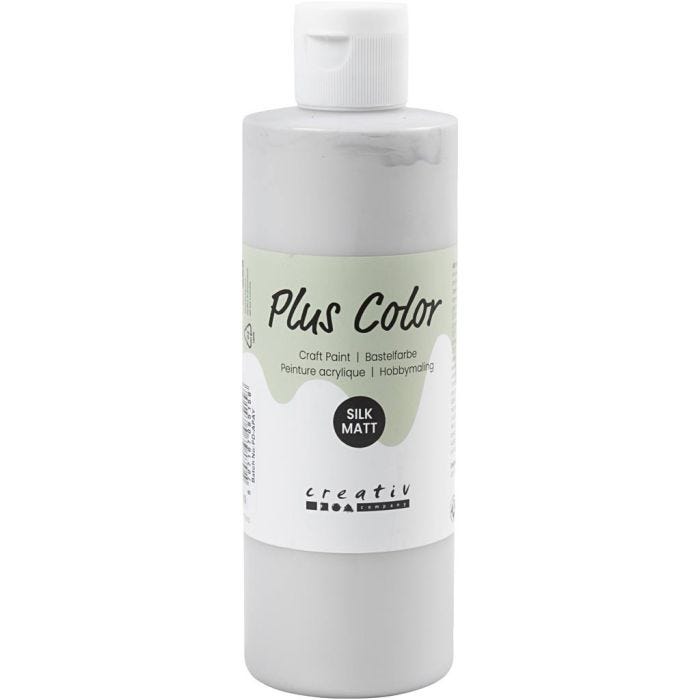 Plus Color Acrylverf, zilver, 250 ml/ 1 fles