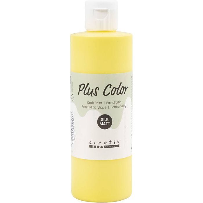 Plus Color Acrylverf, primair geel, 250 ml/ 1 fles