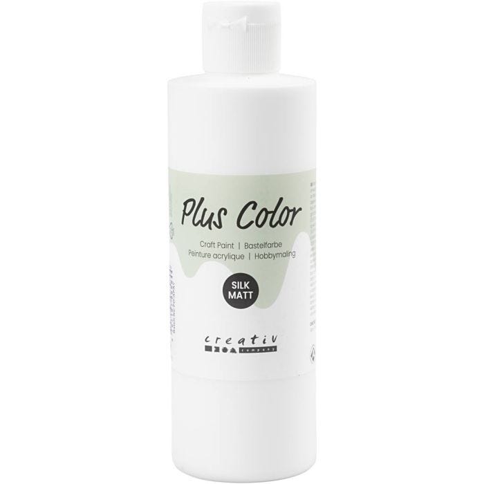 Plus Color Acrylverf, wit, 250 ml/ 1 fles