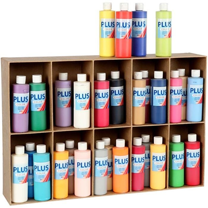 Plus Color Acrylverf, diverse kleuren, 30x250 ml/ 1 doos