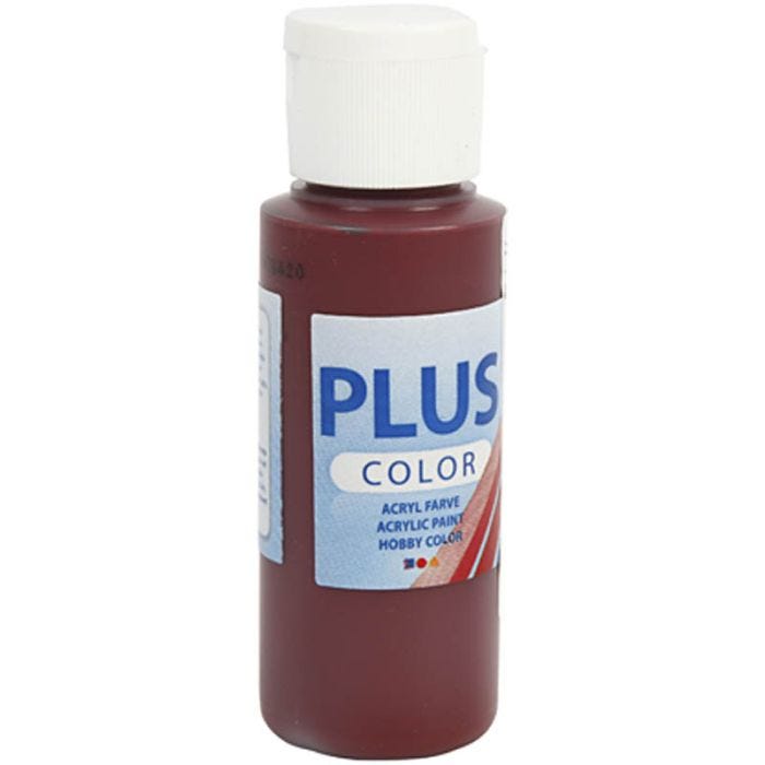Plus Color Acrylverf, bordeaux, 60 ml/ 1 fles