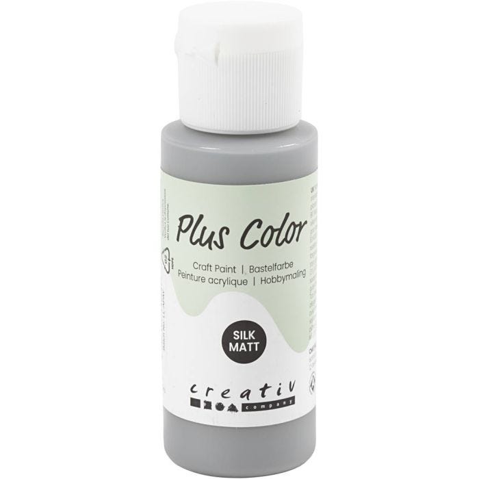 Plus Color Acrylverf, rain grey, 60 ml/ 1 fles