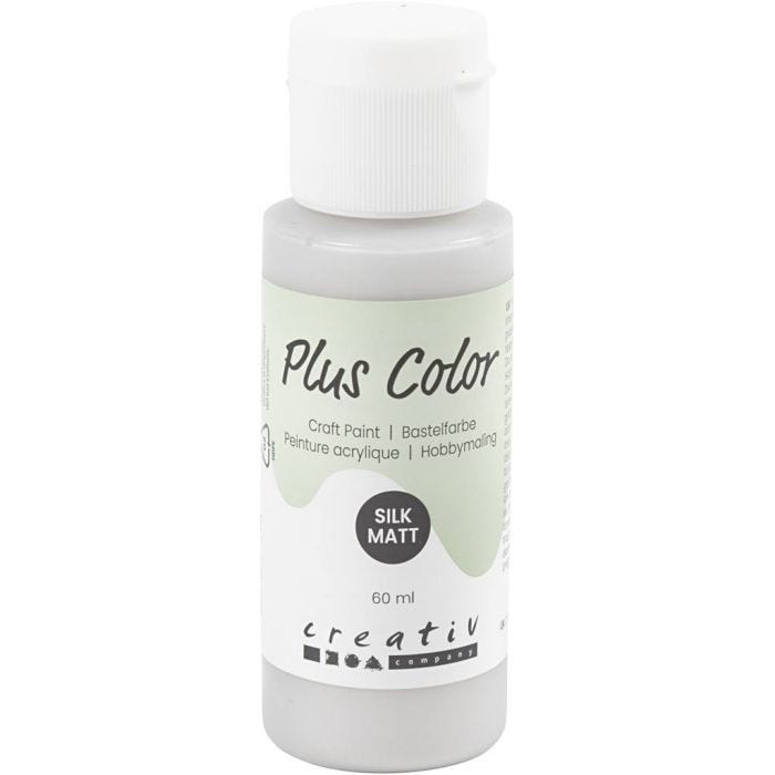 Plus Color Acrylverf, zilver, 60 ml/ 1 fles