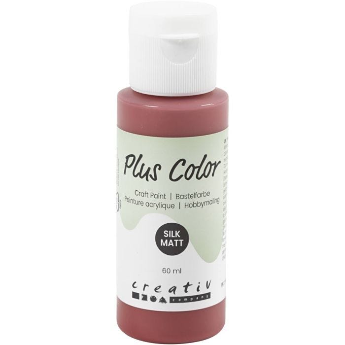 Plus Color Acrylverf, antiek rood, 60ml/ 1 fles