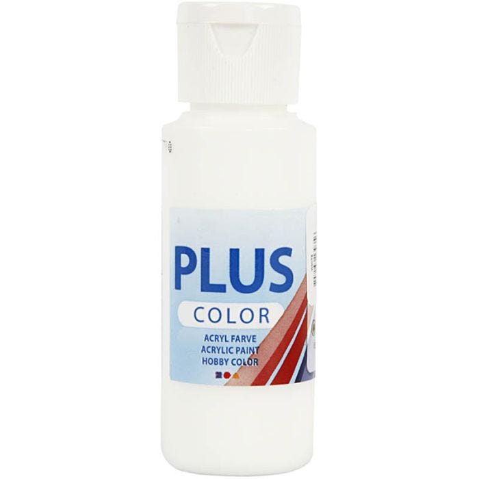 Plus Color Acrylverf, wit, 60 ml/ 1 fles
