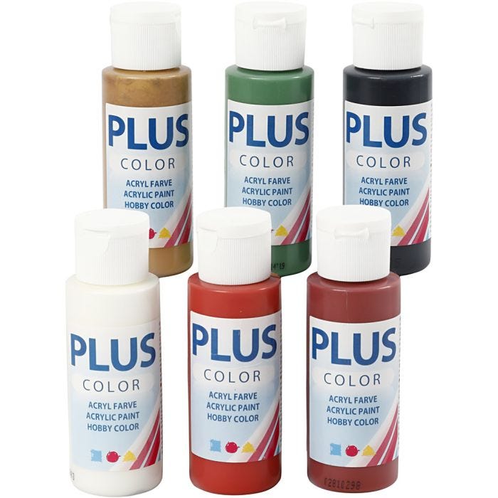 Plus Color Acrylverf, Kerst verf, 6x60 ml/ 1 doos