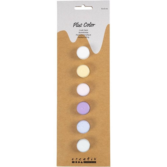 Plus Color acrylverf, pastelkleuren, 6x5ml/ 1 doos