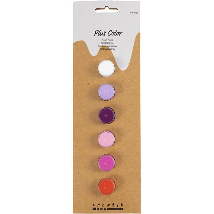Plus Color acrylverf, paars/roze harmonie, 6x5ml/ 1 doos