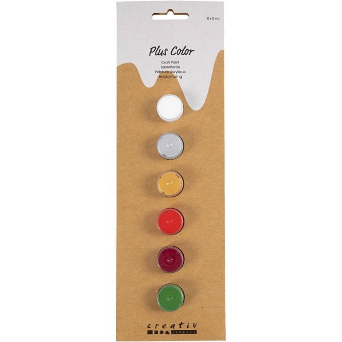 Plus Color acrylverf, Kerst verf, 6x5ml/ 1 doos